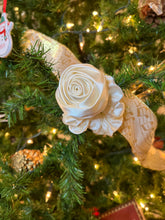 Load image into Gallery viewer, Winter White Rose Scrunchie
