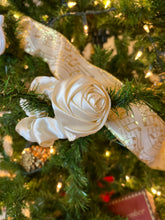 Load image into Gallery viewer, Winter White Rose Scrunchie
