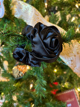 Load image into Gallery viewer, Luxury Black Rose Scrunchie
